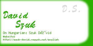 david szuk business card